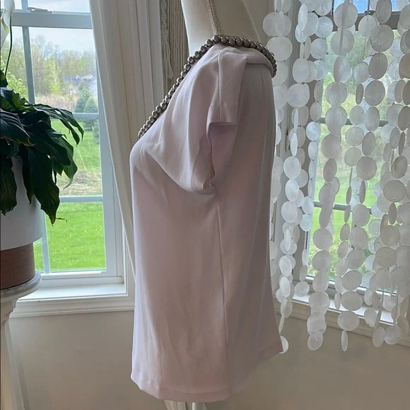 DVF Diane Von Fustenberg Acedia silver ball pastel pink blouse - Picture 4 of 11